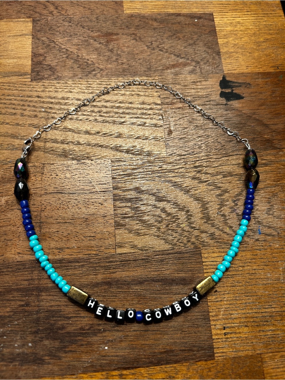 Hello cowboy choker style necklace handmade brand new